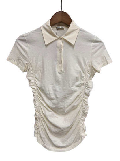 Miu Miu Off-White Short Sleeve Polo Style Top