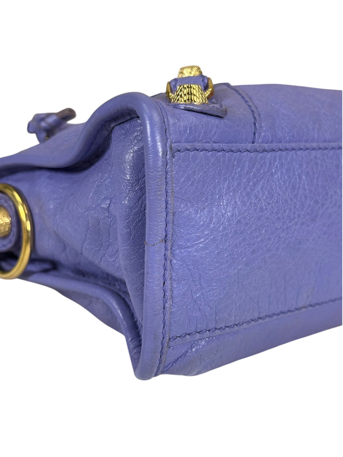Balenciaga Purple Lambskin Moto City Two-Way Bag
