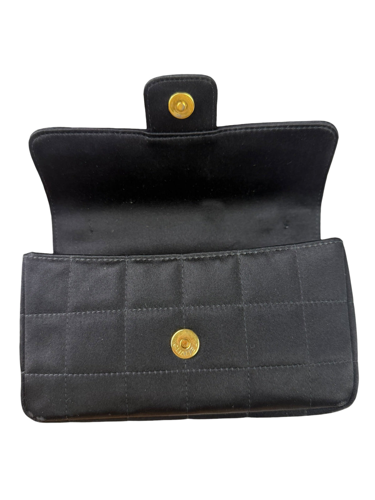 Chanel Black Satin Chocolate Bar Mini East-West Flap Bag