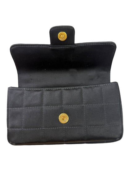 Chanel Black Satin Chocolate Bar Mini East-West Flap Bag