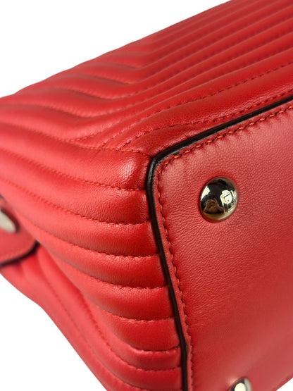Fendi Vintage Red Calfskin Potcom Click Small Shoulder Bag