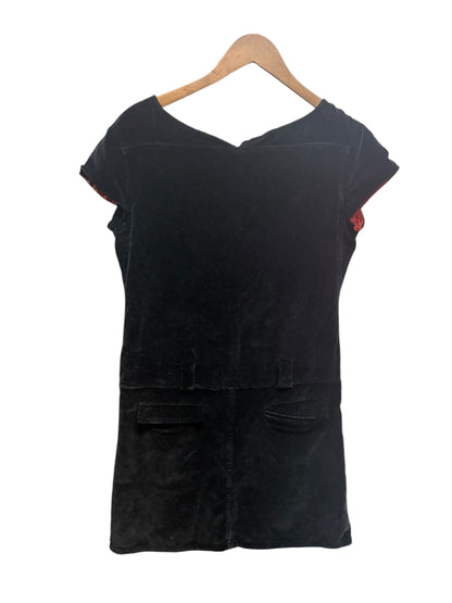 JPG Black Sheath Zipper Mini Short Sleeve Dress