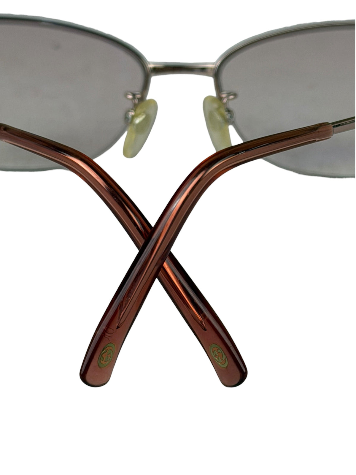 Gucci GG Rose Pink Tint Semi-Rimless Eyeglasses