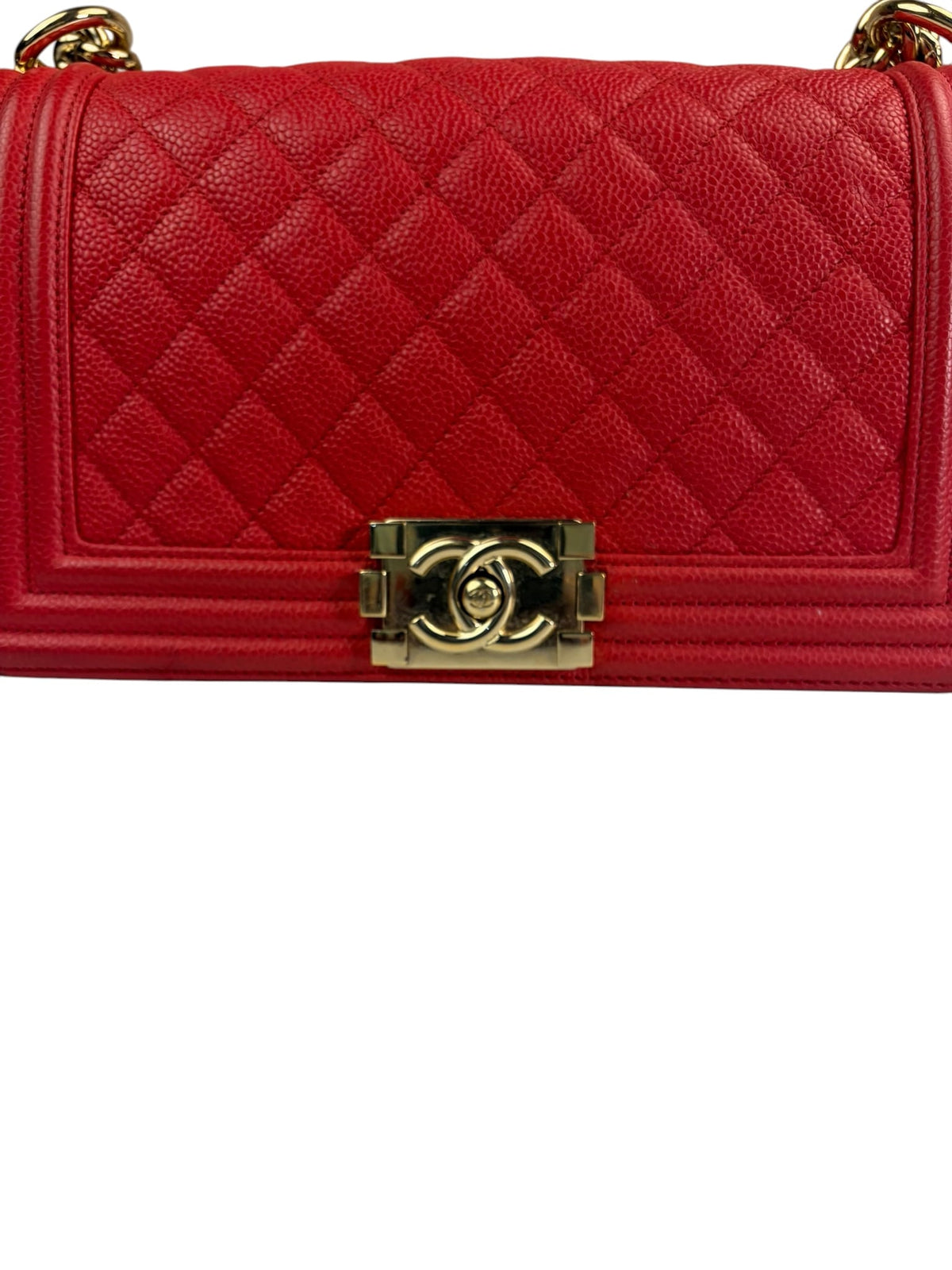 Chanel Red Quilted Caviar Boy Flap Bag 2019