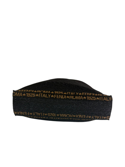 Fendi Black Straw Roma 1925 Tote
