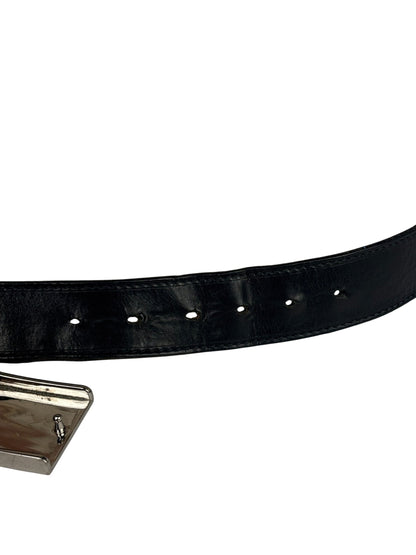Gucci Silver-Toned Leather Belt