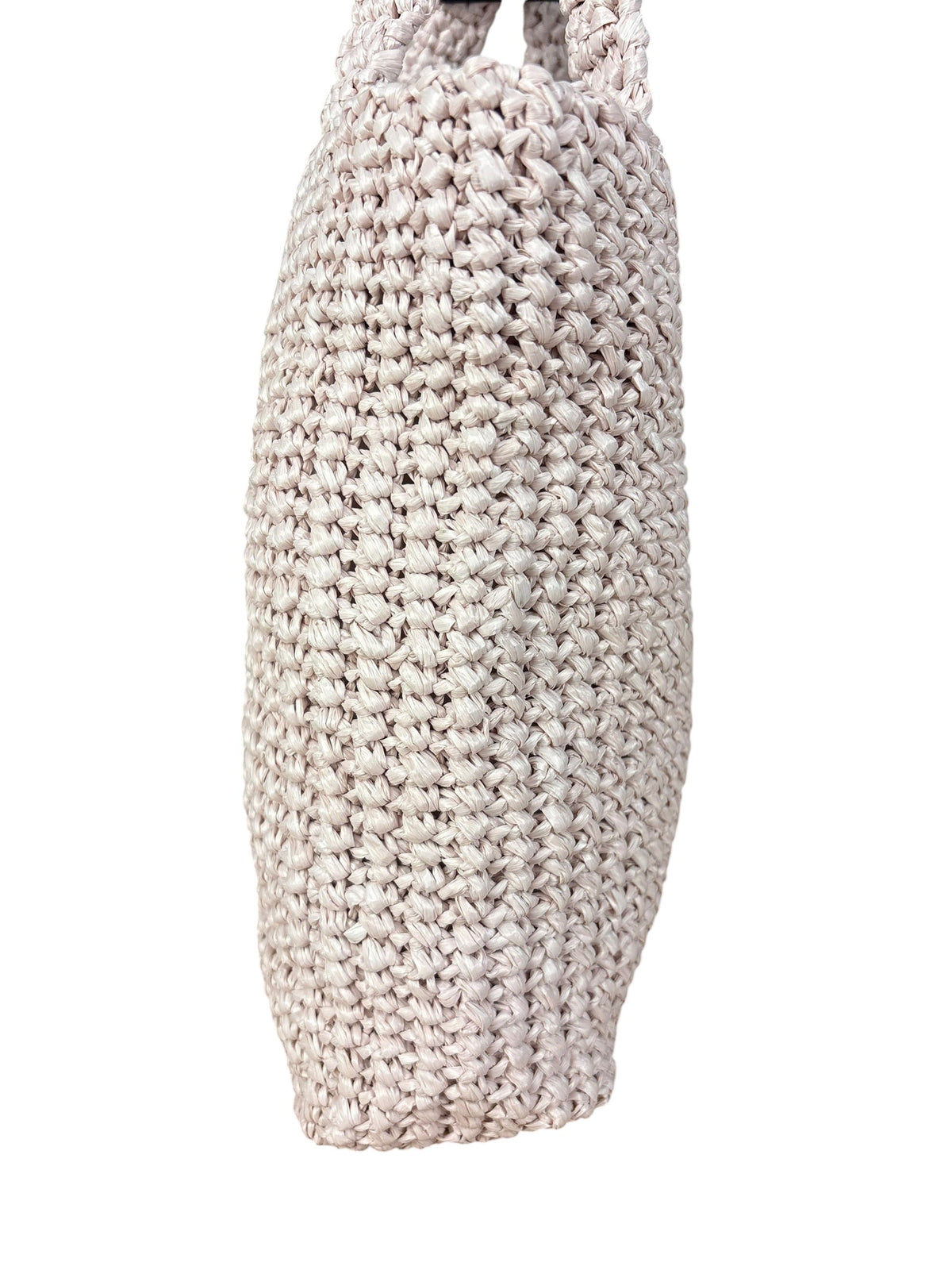 Prada Pink Raffia Woven Crochet Logo Tote Bag