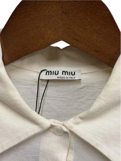 Miu Miu Off-White Short Sleeve Polo Style Top