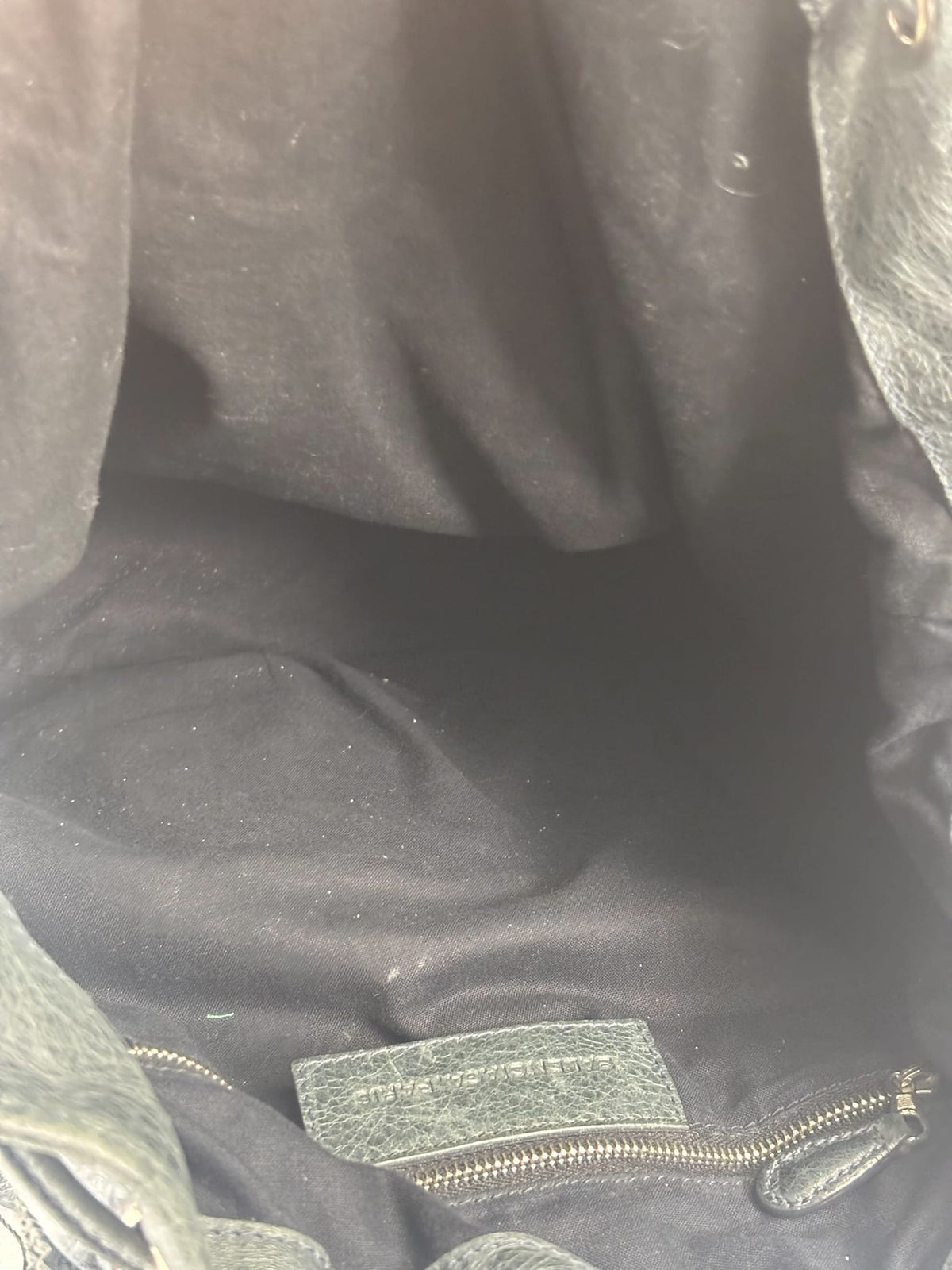 Balenciaga Grey Lambskin Giant Brogues Pompom Two-Way Bag