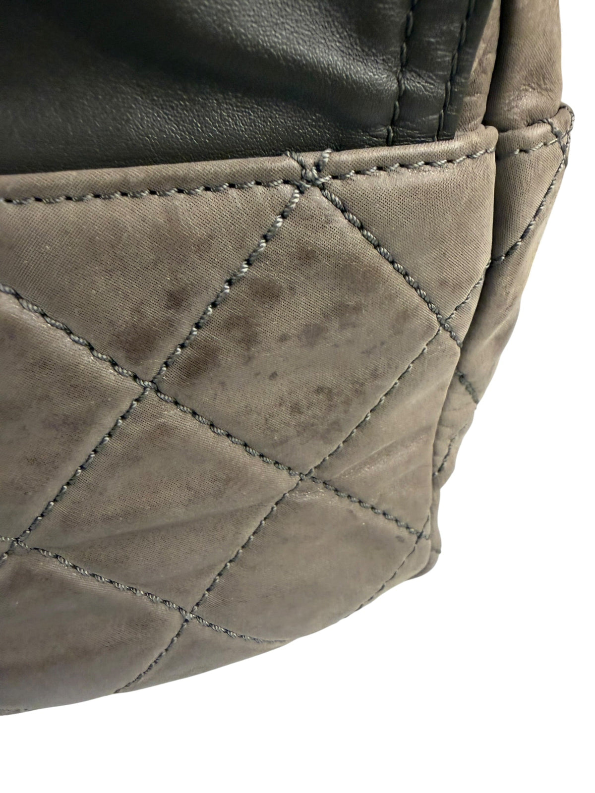 Chanel Olive Two Tone Quilted Leather Chain Flap Bag 2011
