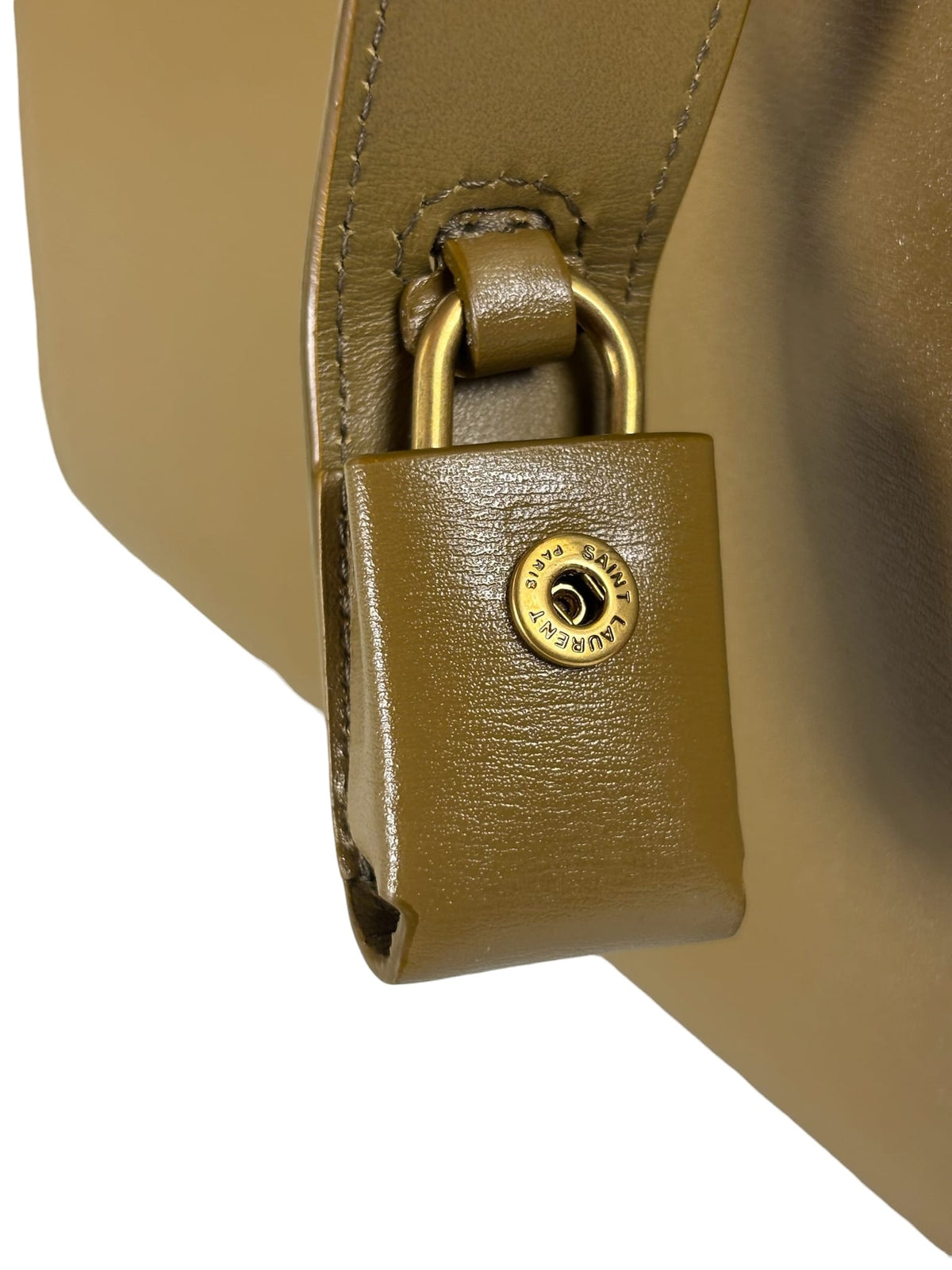 YSL Green Ink Leather King Palm Nano Two-Way Tote