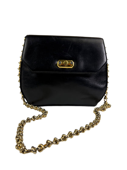 Gucci Black Leather Flap Crossbody Bag