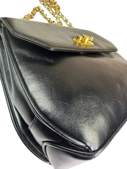 Gucci Black Leather Flap Crossbody Bag