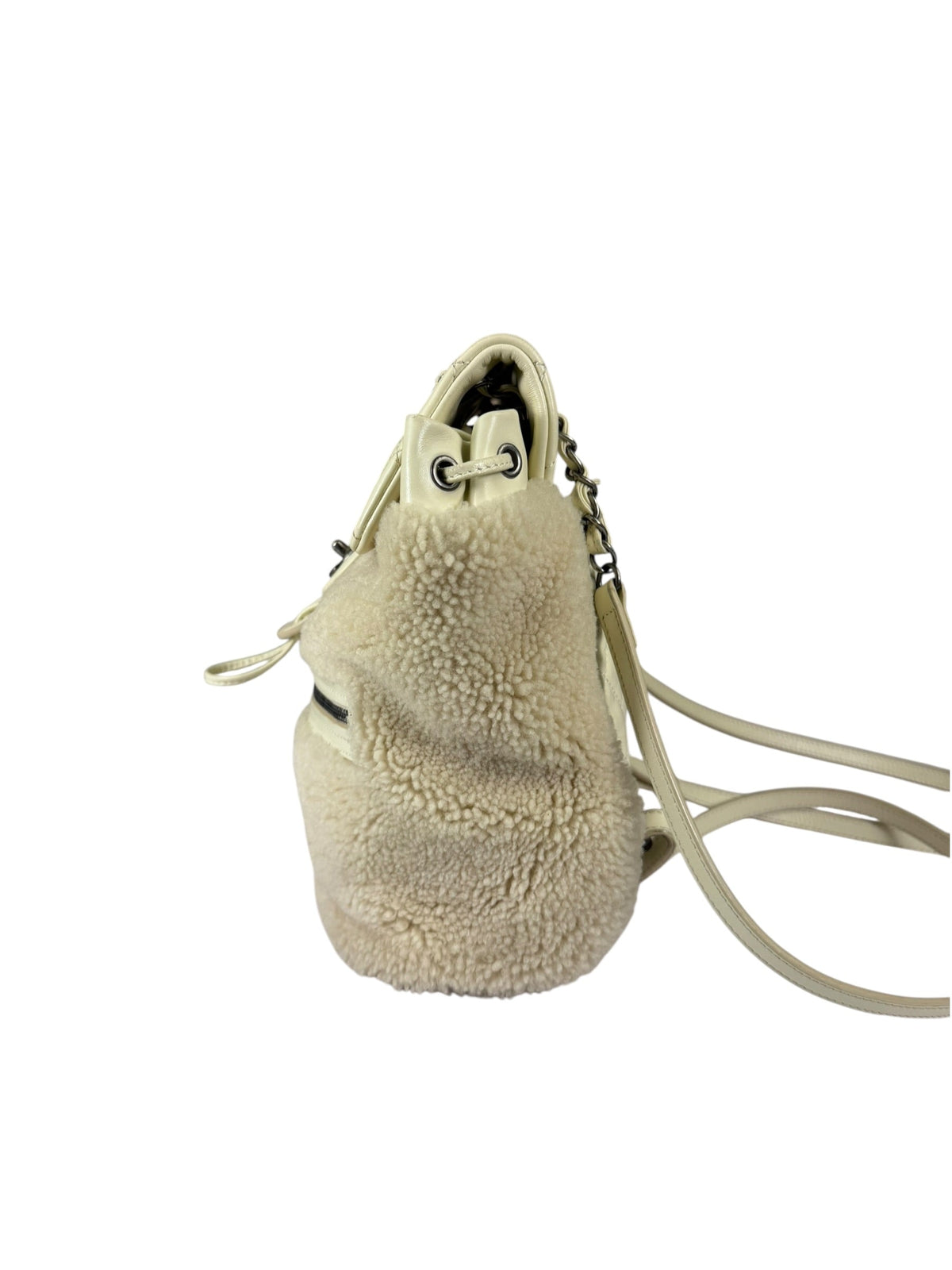 Chanel Cream Quilted Shearling Mountain Paris-Salzburg Small Backpack 2015