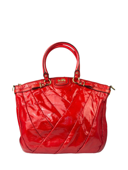 Coach Red Patent Leather Two-Way Bag