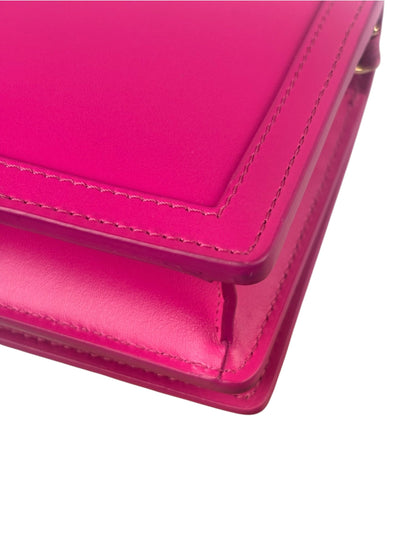 Versace Pink Leather Greca Goddess Flap Wallet-On-Chain