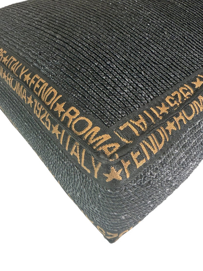 Fendi Black Straw Roma 1925 Tote