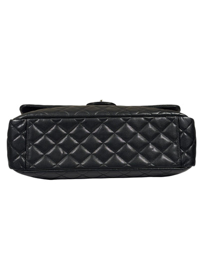 Chanel Black Quilted Caviar Jumbo Flap Bag 2021