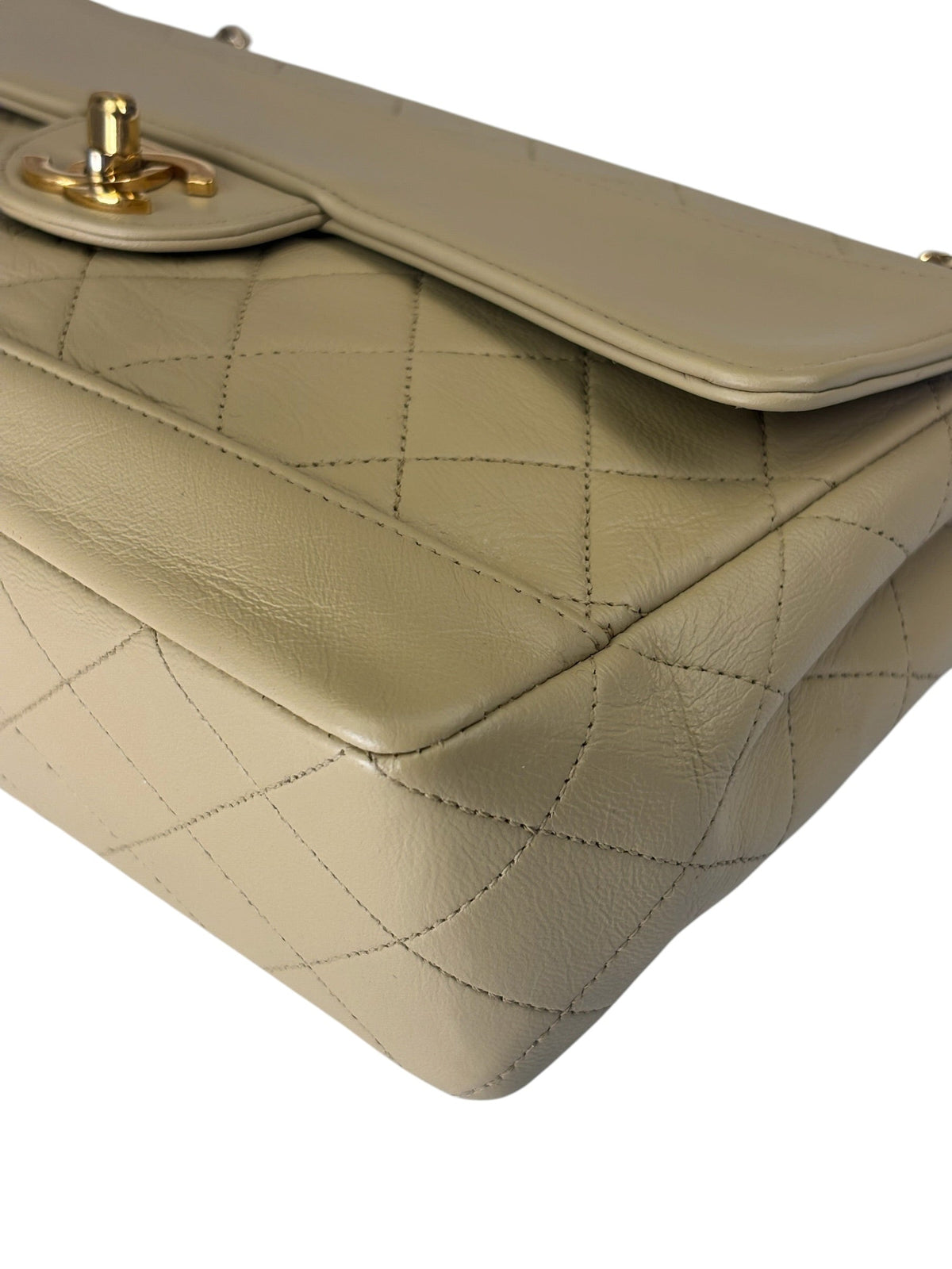 Chanel Vintage Beige Quilted Leather Diana Flap Bag 1989