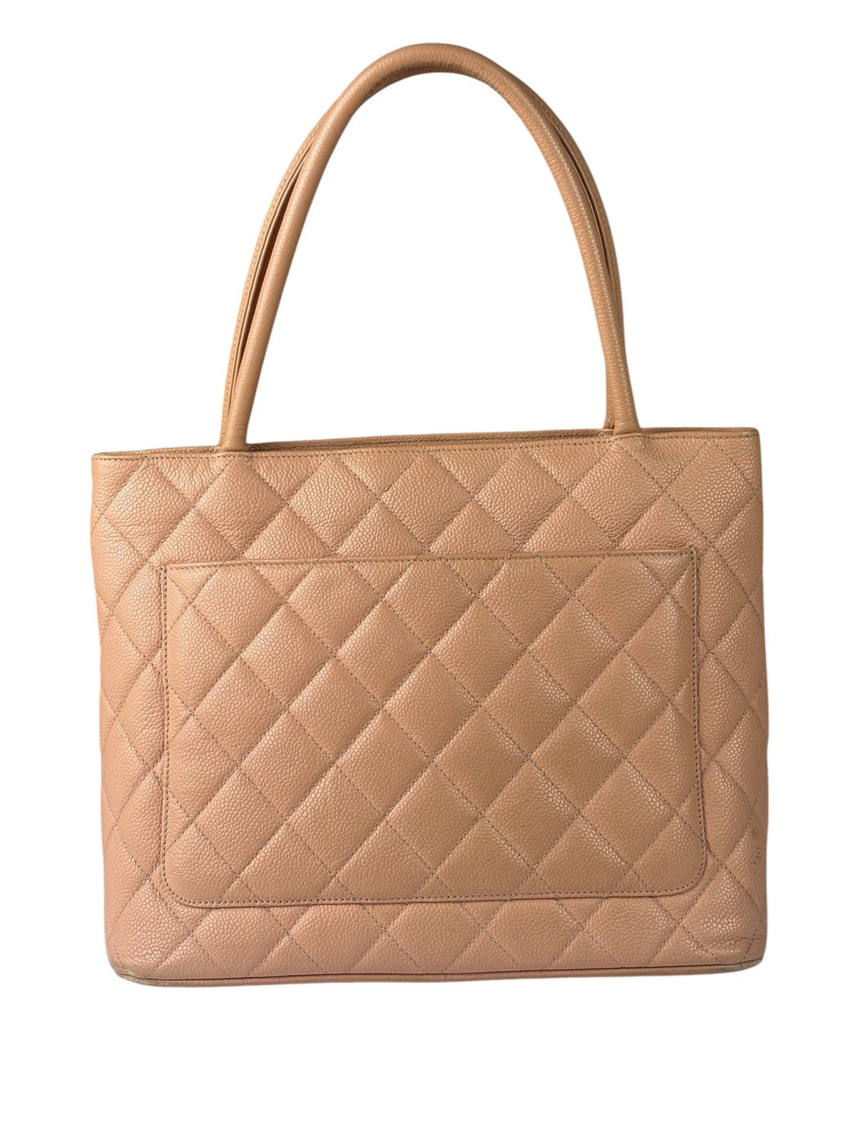 Chanel Vintage Light Pink Caviar Leather Medallion Tote Bag 2000s
