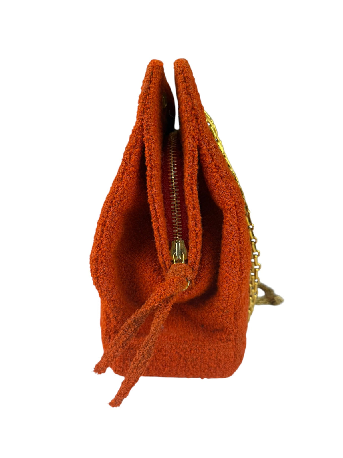 Chanel Vintage Red Quilted Tweed Shoulder Bag 1994
