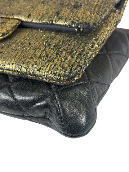 Chanel Black/Golden Quilted Lambskin Night Clutch On Chain Flap Bag 2012