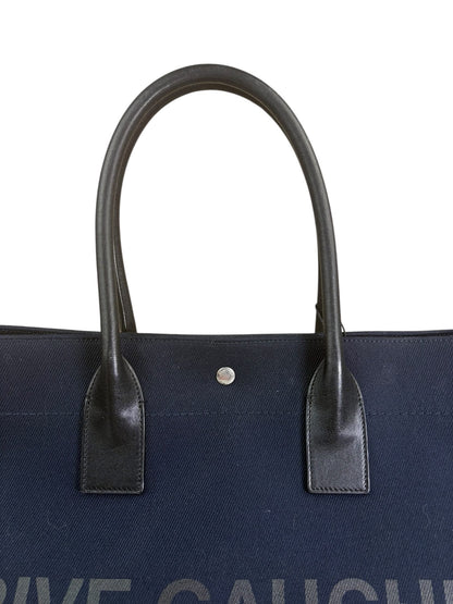 Yves Saint Laurent Navy/Black Leather Rive Gauche Tote