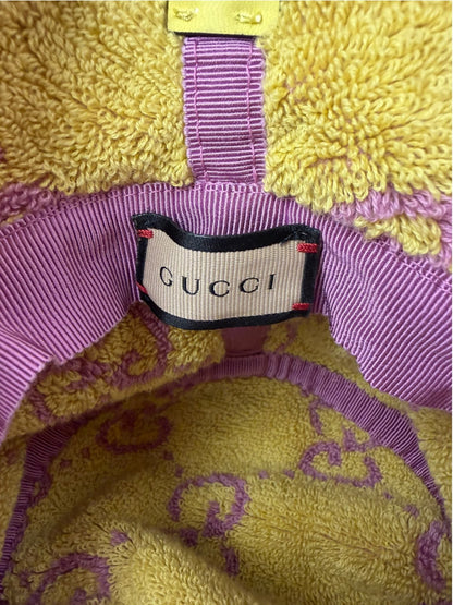 Gucci Pink/Yellow GG  Small Terry Bucket Hat