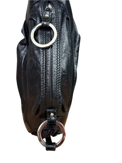 Fendi Vintage Black Leather Oyster Hobo Bag