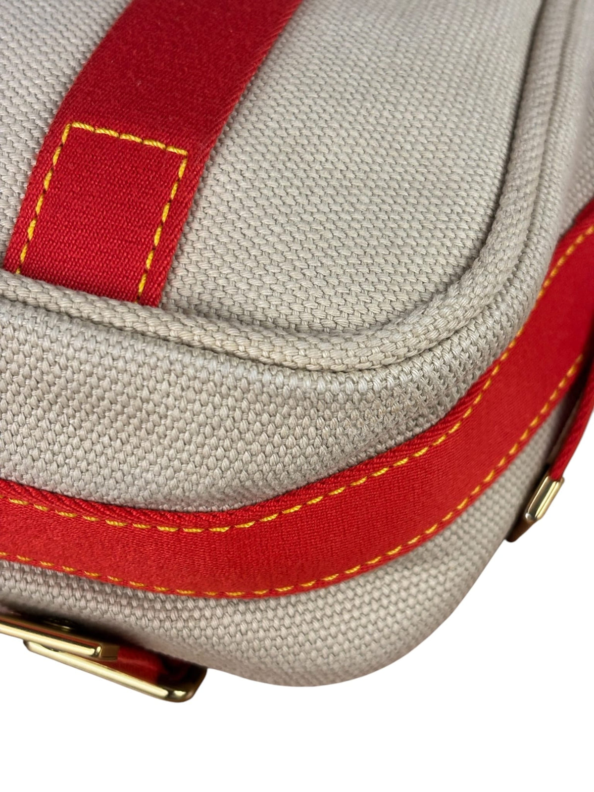Louis Vuitton Tan/Red Canvas Antigua Besace Messenger Bag PM