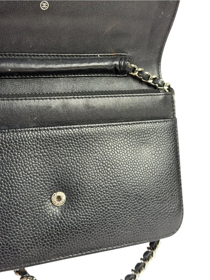 Chanel Black Caviar Flap Wallet On Chain 2013