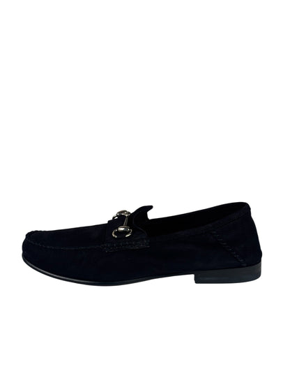 Gucci Black Suede Horsebit Loafers
