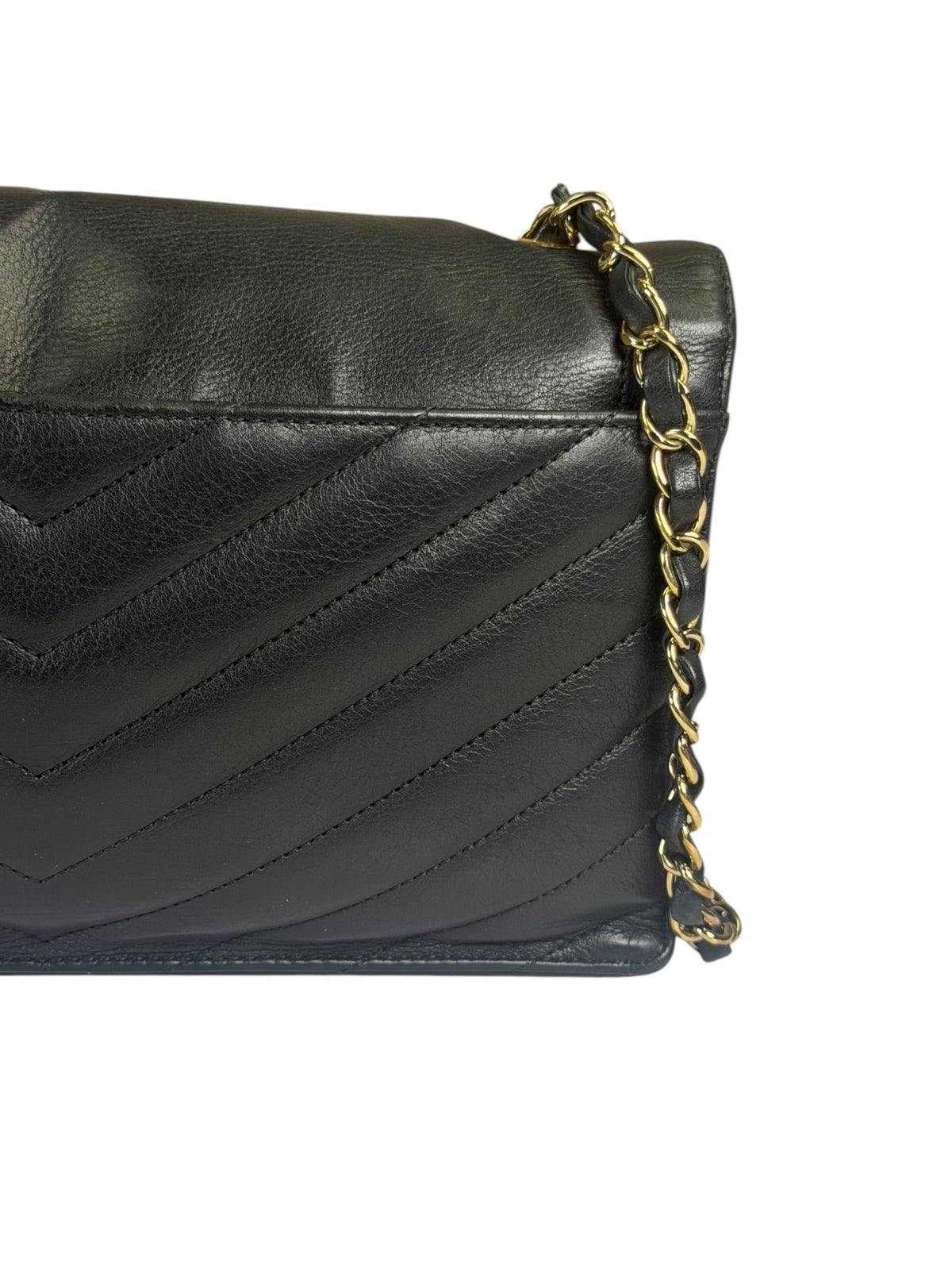 Chanel Black Calfskin Chevron Envelop Flap Bag 2019