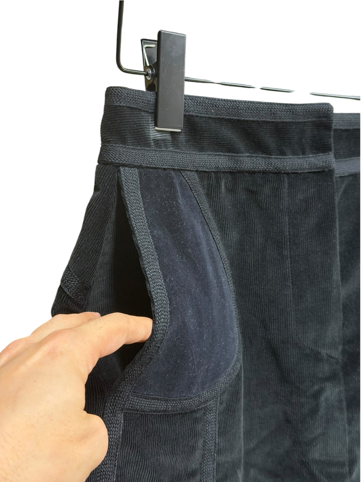 Louis Vuitton Black Corduroy/Velour Skirt