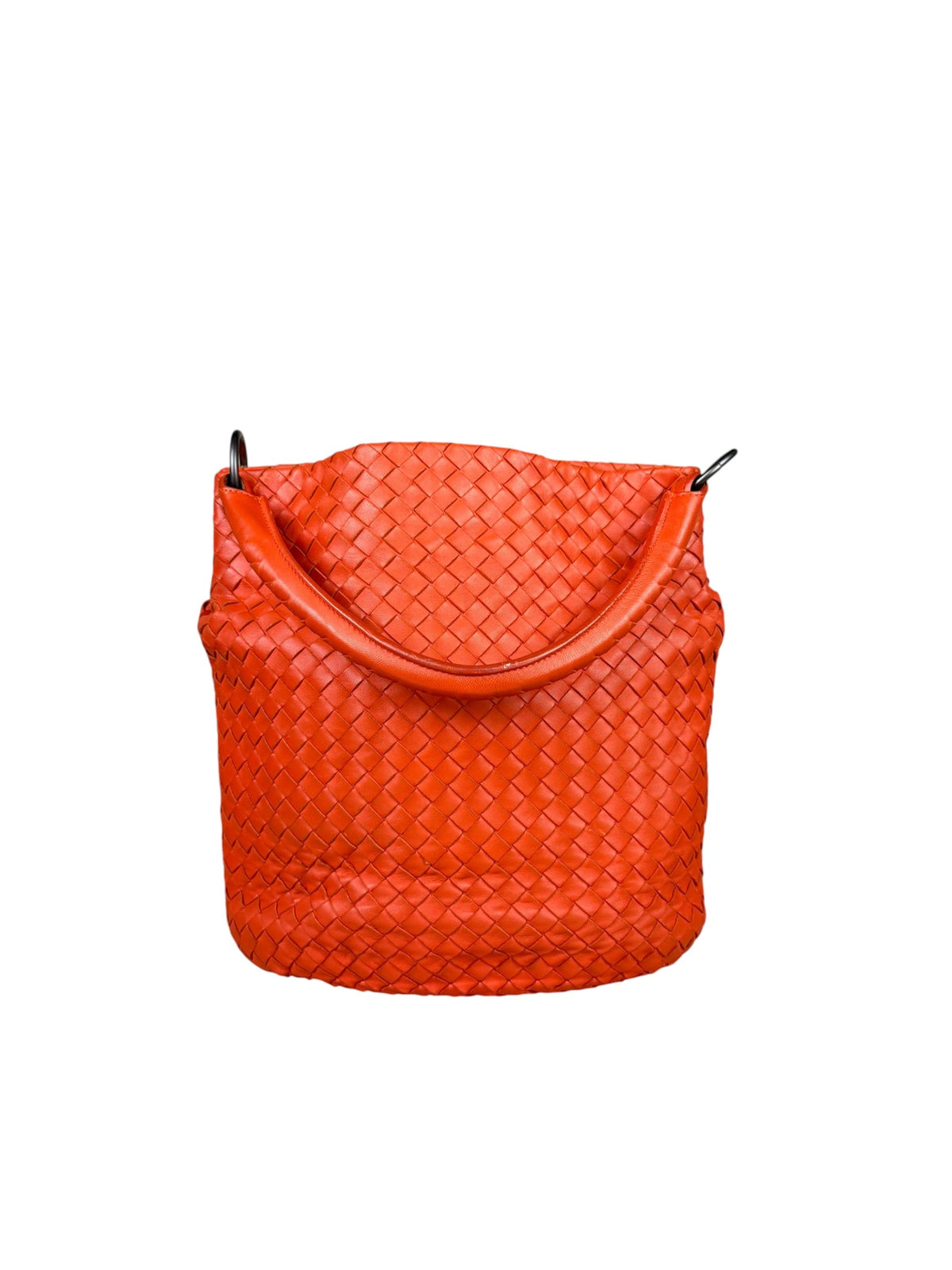 Bottega Veneta Sunset Orange Intrecciato Leather Hobo Tote