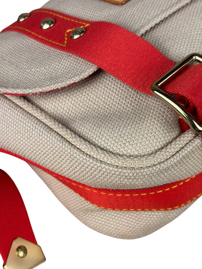 Louis Vuitton Tan/Red Canvas Antigua Besace Messenger Bag PM
