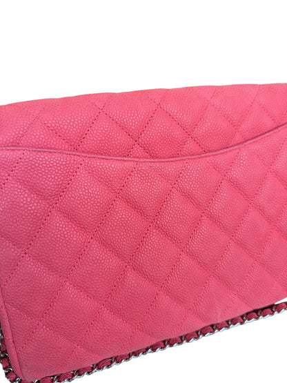 Chanel Coral Pink Matte Quilted Caviar Flap Shoulder Bag 2012