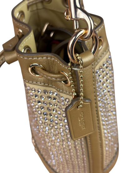 Coach Yellow Gold Mini Bucket Crystal Two-Way Bag
