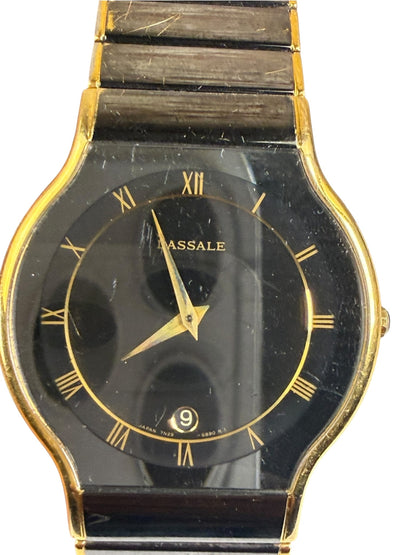 Lassale Black Roman Numeral Dial 2 Tone 1980's