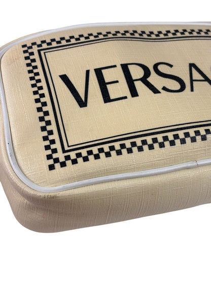 Versace Pastel Yellow Leather Logo Print Belt Bag
