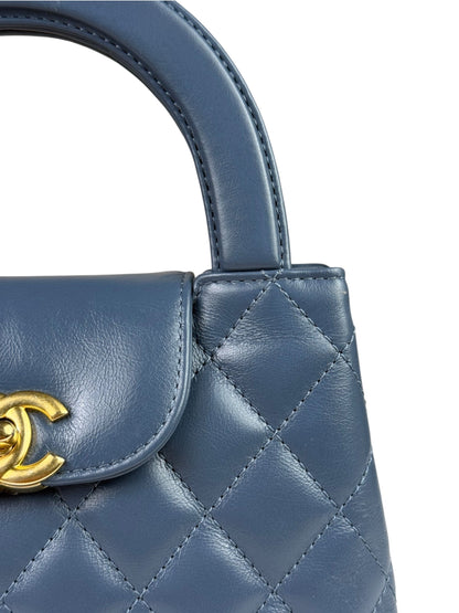 Chanel Blue Quilted Calfskin Nano Kelly Shopper Two-Way Bag 2023