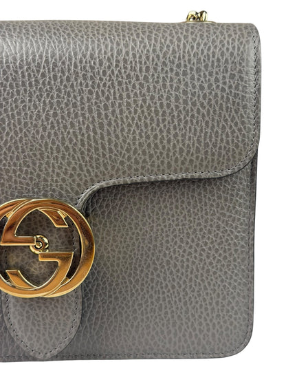 Gucci Grey Calfskin Interlocking Small G Shoulder Bag
