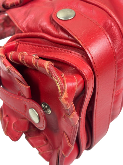 Chloe Red Leather Silverado Shoulder Bag