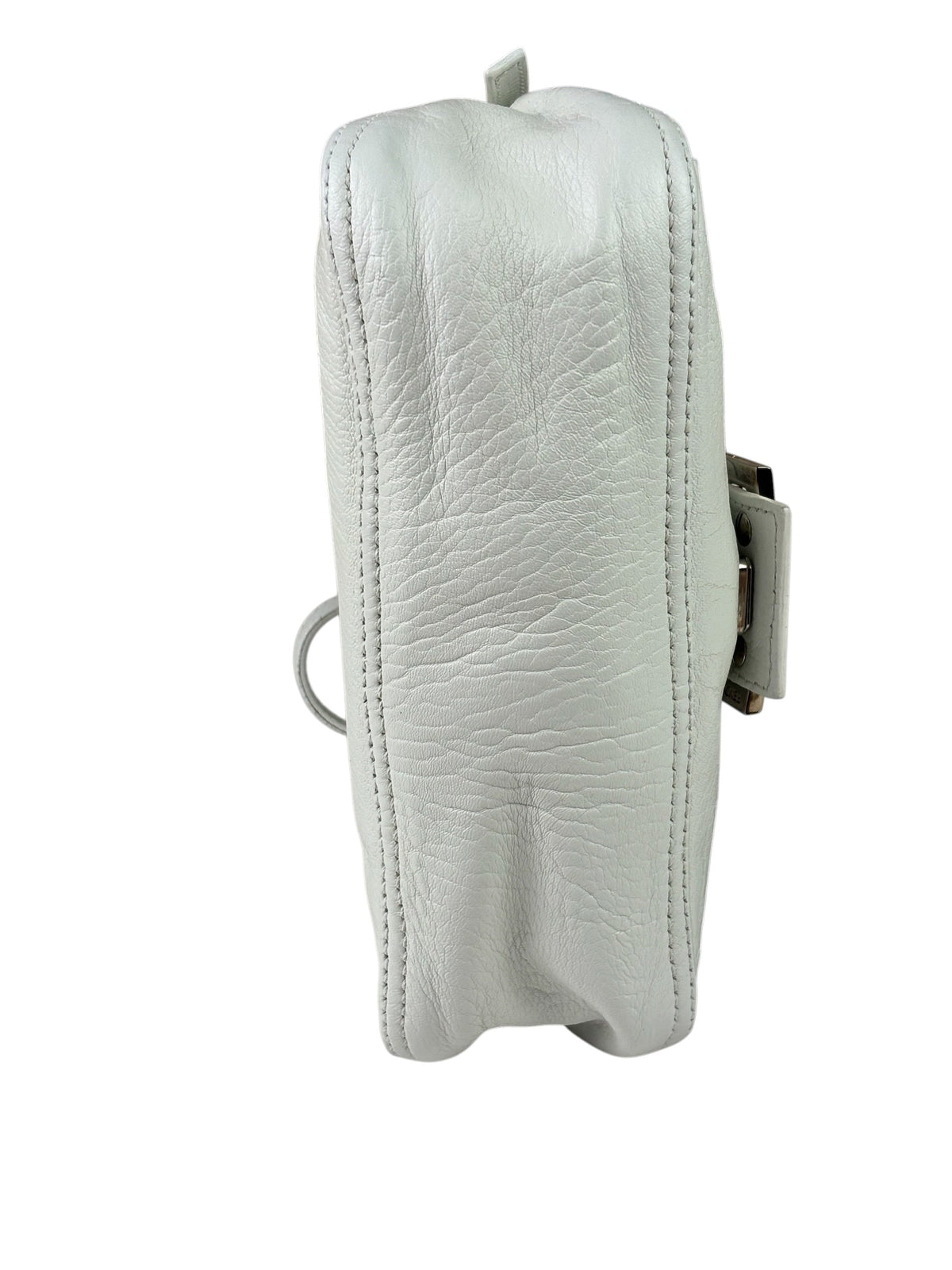 Fendi White Leather Baguette