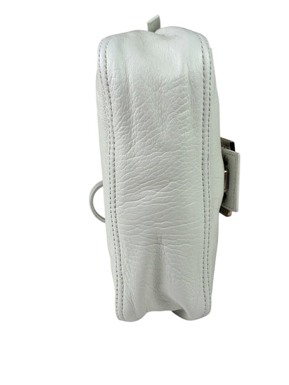 Fendi White Leather Baguette