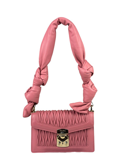 Miu Miu Pink Confidential Nappa Matelassè Leather Shoulder Bag