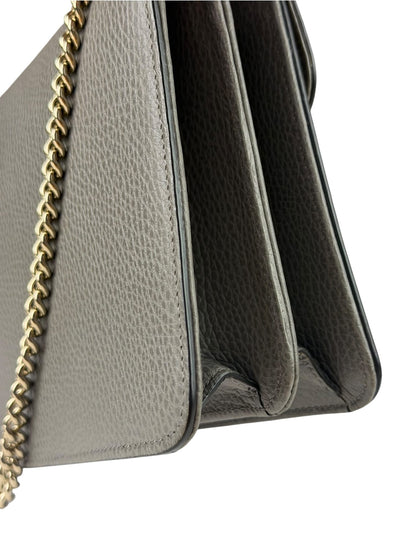 Gucci Grey Calfskin Interlocking Small G Shoulder Bag