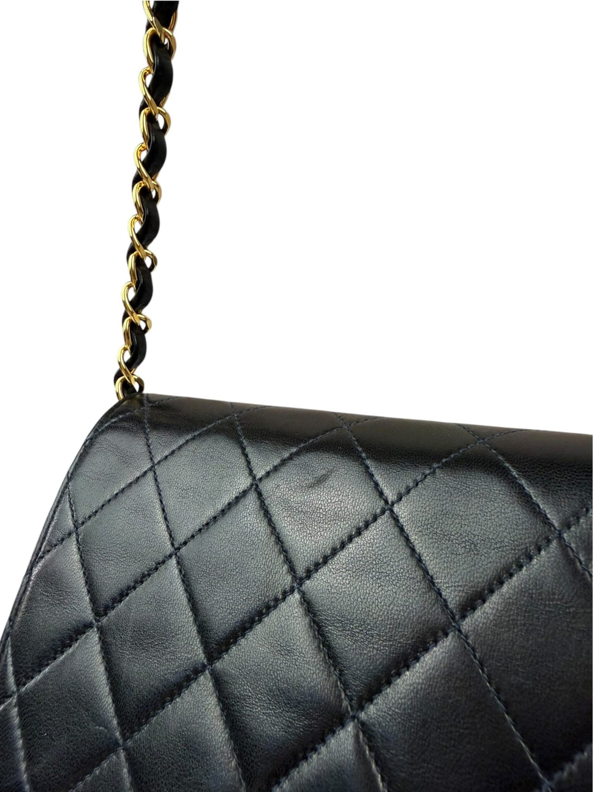 Chanel Balck Quilted Lambskin Square Flap 1991