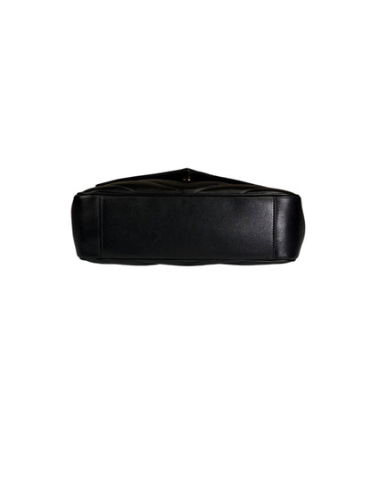 YSL Black Lambskin Matelasse Medium Loulou Shoulder Bag