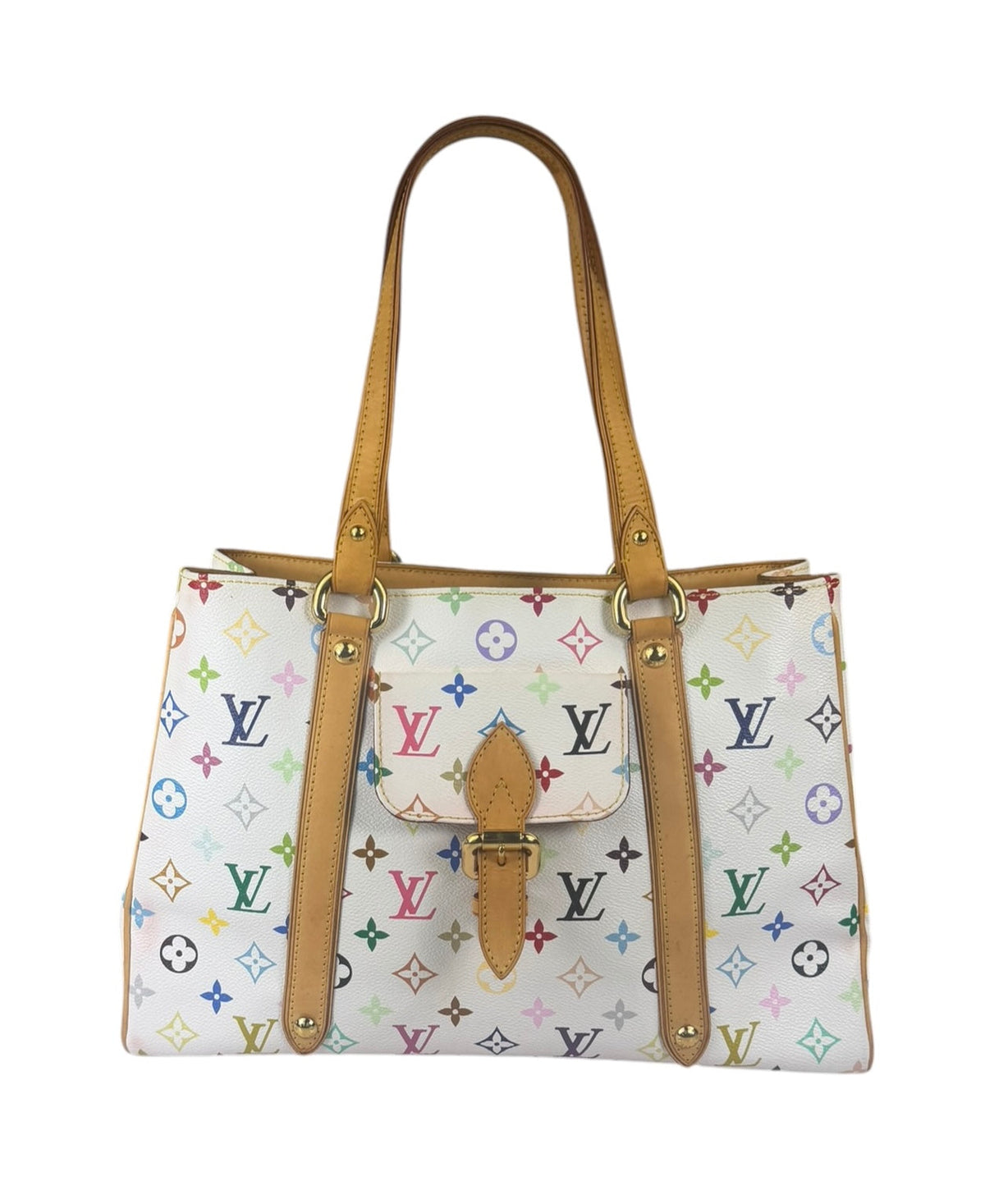 Louis Vuitton White Murakami Aurelia MM Tote Bag